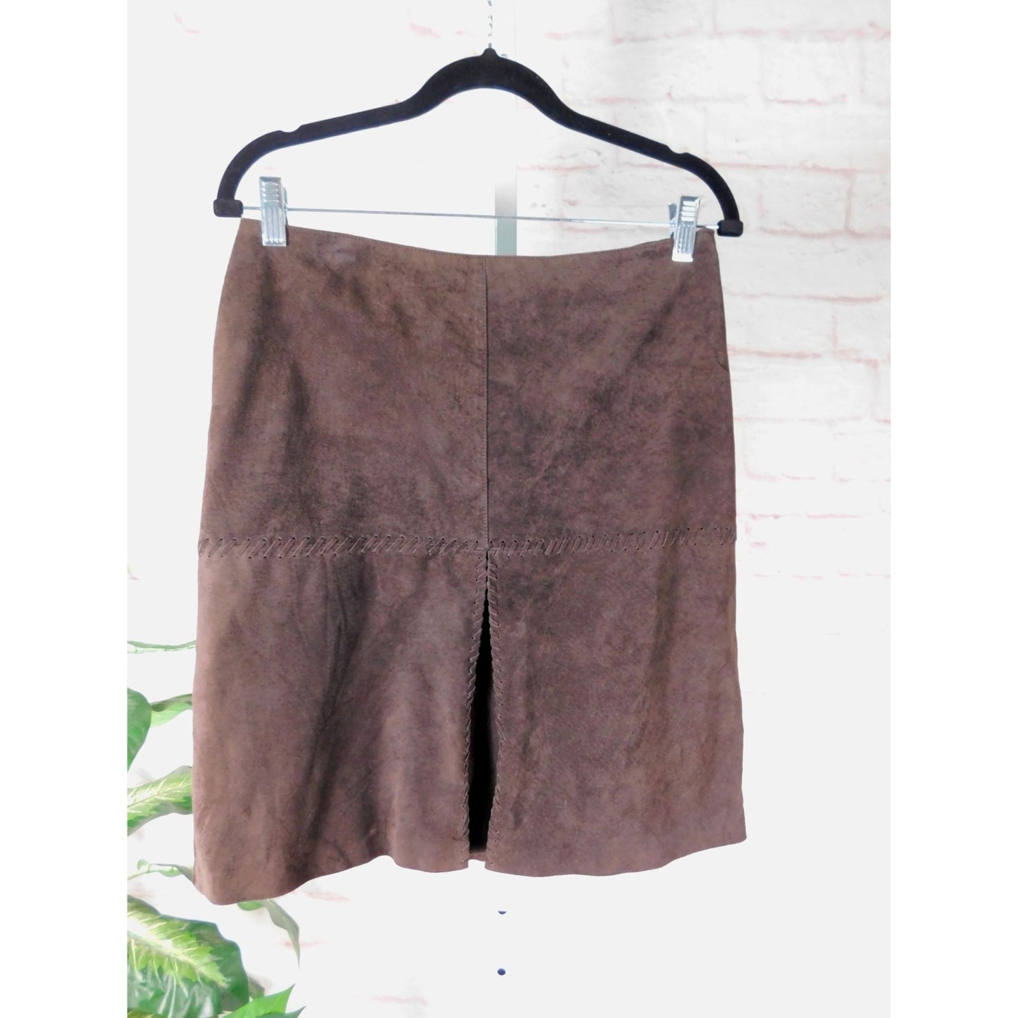 Worth Suede Brown Boho Mini Skirt 6 Leather
