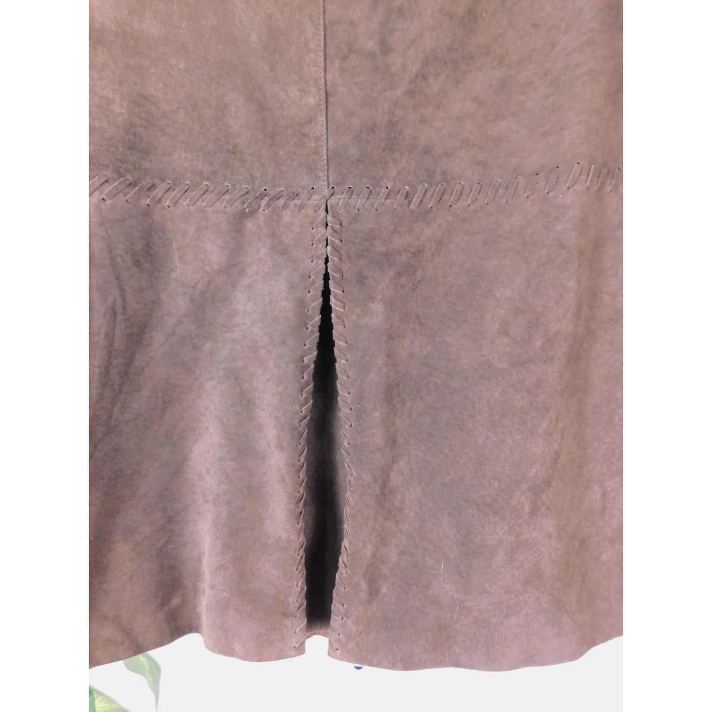 Worth Suede Brown Boho Mini Skirt 6 Leather