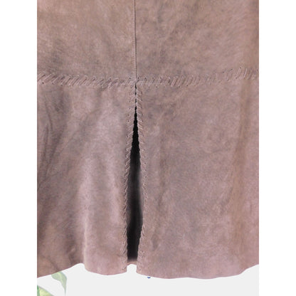 Worth Suede Brown Boho Mini Skirt 6 Leather