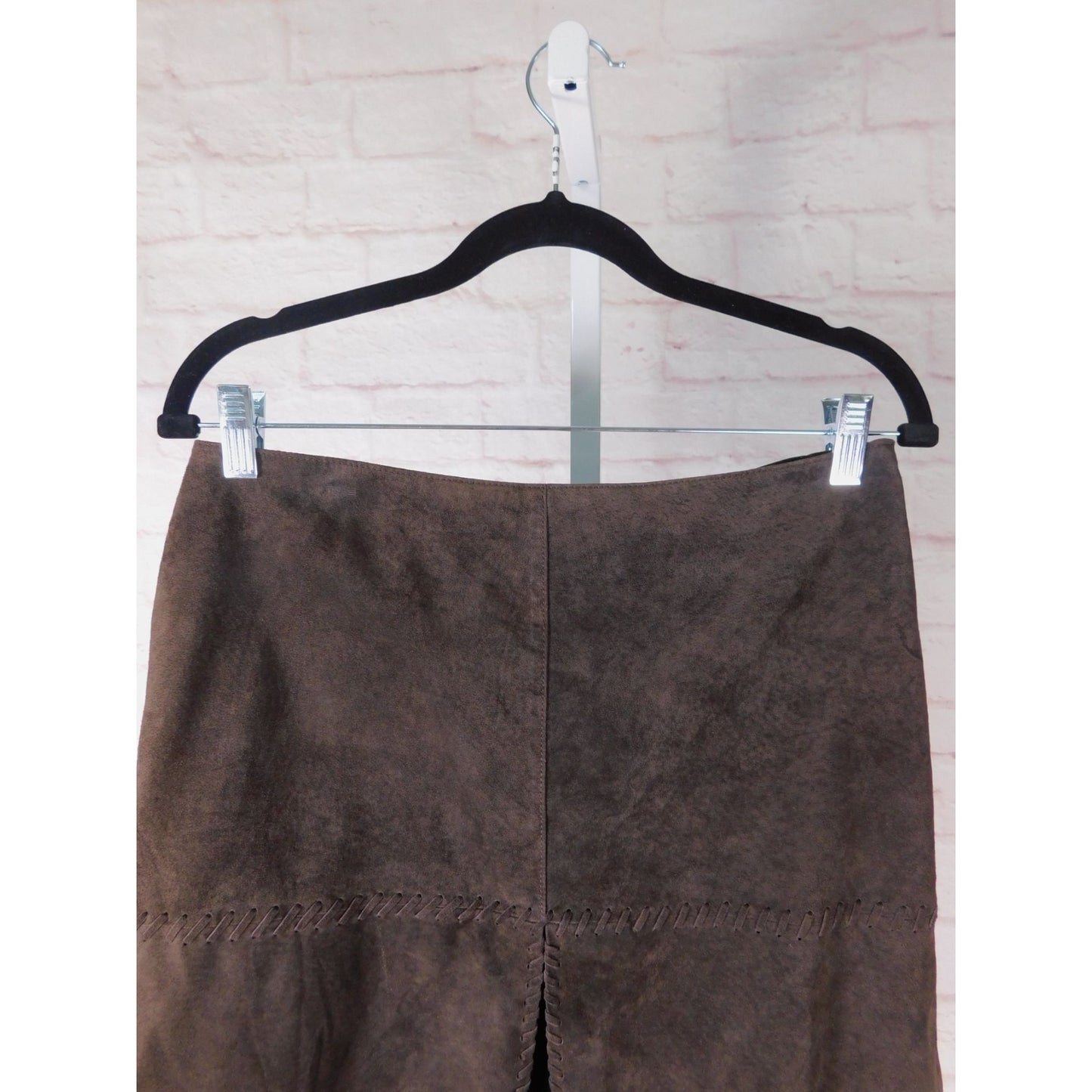 Worth Suede Brown Boho Mini Skirt 6 Leather