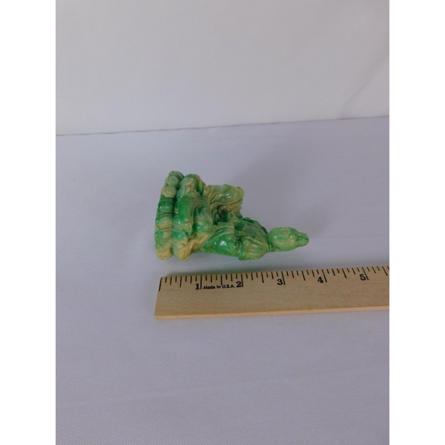 Green Kwan Yin Buddha Statue Small Ceramic Figurine Buddhist Altar Decor Gift