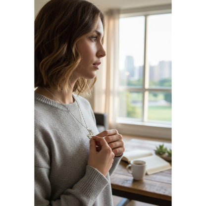 Silver Floral Cross Locket Necklace 18" - New - Witchcore Christian