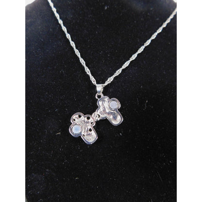 Silver Floral Cross Locket Necklace 18" - New - Witchcore Christian