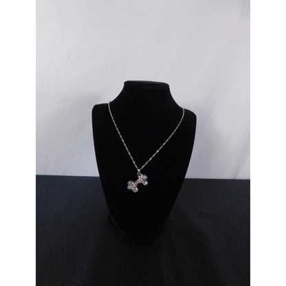 Silver Floral Cross Locket Necklace 18" - New - Witchcore Christian