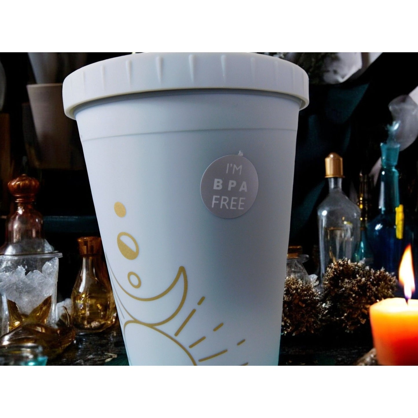 Celestial Design BPA-Free Plastic Tumbler with Straw 16 oz Color Changing