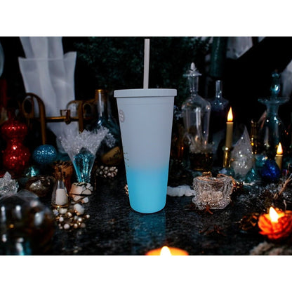 Celestial Design BPA-Free Plastic Tumbler with Straw 16 oz Color Changing