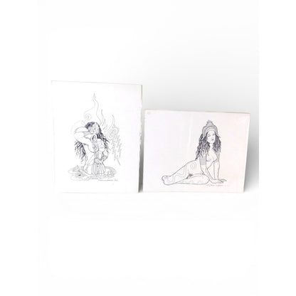 Vtg Phoenix & Arabeth Body Designs Tattoo Flash Art Prints Set Of 2 Vintage Nude