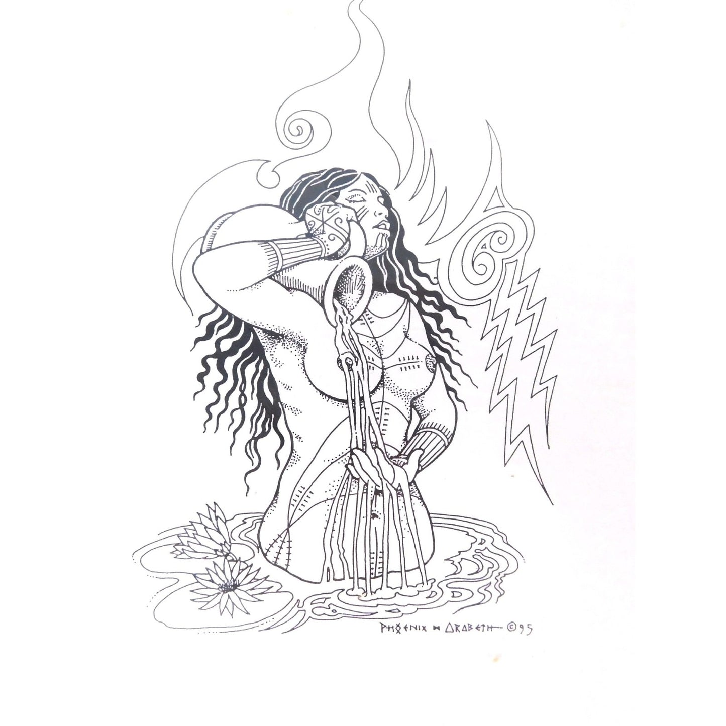 Vtg Phoenix & Arabeth Body Designs Tattoo Flash Art Prints Set Of 2 Vintage Nude