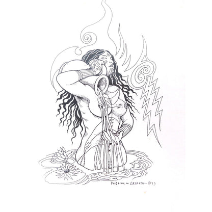 Vtg Phoenix & Arabeth Body Designs Tattoo Flash Art Prints Set Of 2 Vintage Nude