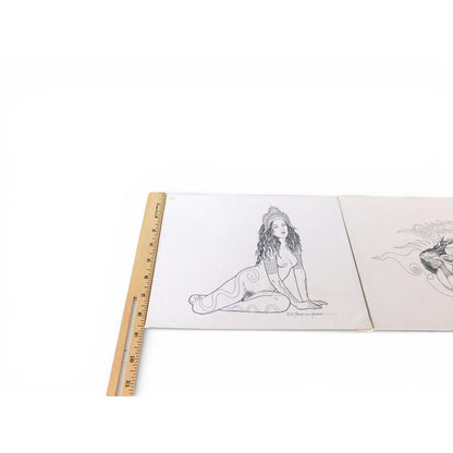 Vtg Phoenix & Arabeth Body Designs Tattoo Flash Art Prints Set Of 2 Vintage Nude