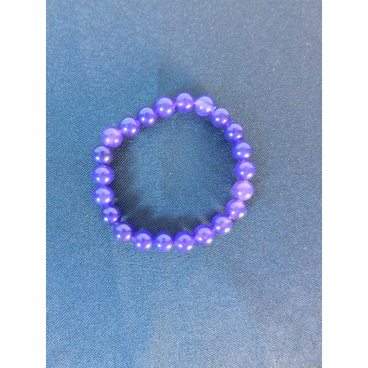 Amethyst Beaded Bracelet Healing Energy Gemstone Calming Stress Relief Jewelry G