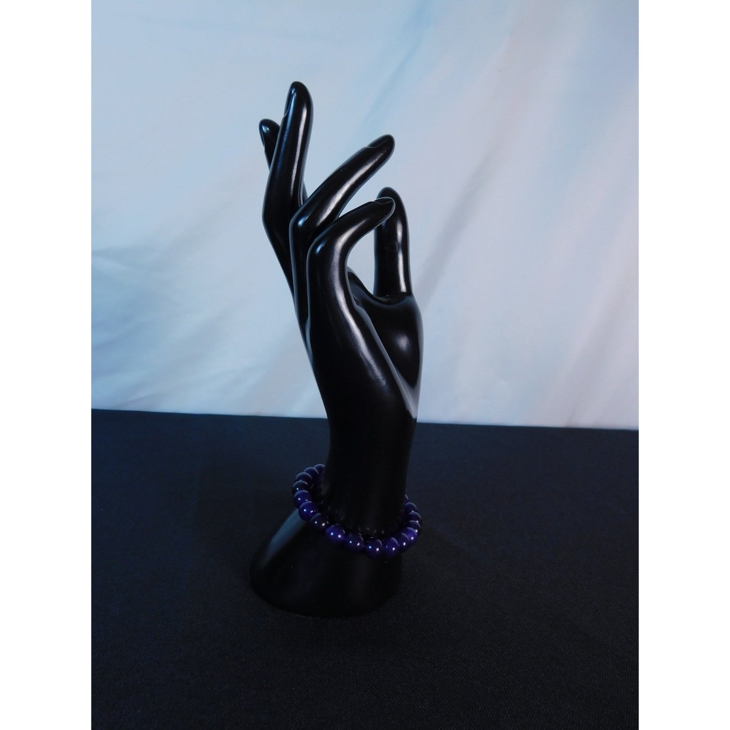 Amethyst Beaded Bracelet Healing Energy Gemstone Calming Stress Relief Jewelry G