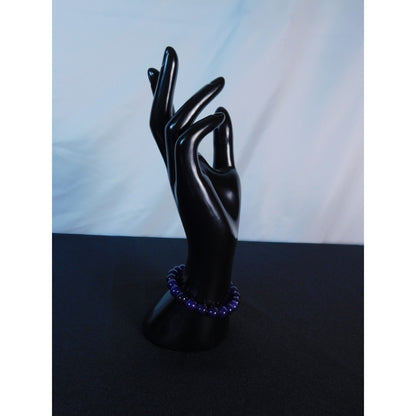 Amethyst Beaded Bracelet Healing Energy Gemstone Calming Stress Relief Jewelry G