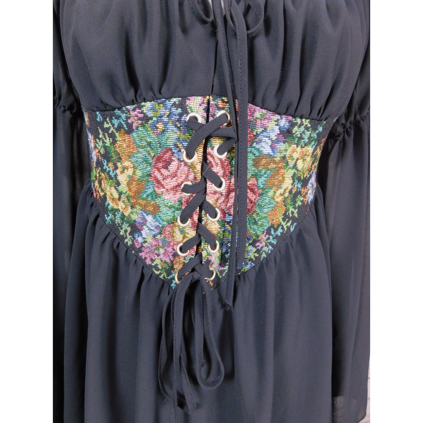 Cider Floral Corset Mini Dress M - Boho Off-Shoulder - Excellent