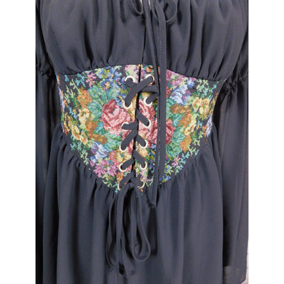 Cider Floral Corset Mini Dress M - Boho Off-Shoulder - Excellent