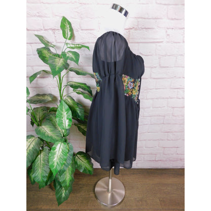 Cider Floral Corset Mini Dress M - Boho Off-Shoulder - Excellent