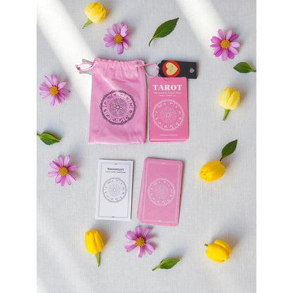 Pink Tarot Cards with Meanings on Them Keywords Guidebook Zodiac Set Smoostart