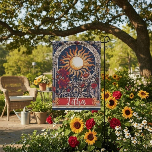 10" X 15" Litha Sunflower Garden Flag Pagan Wicca Summer Solstice Yard Decor