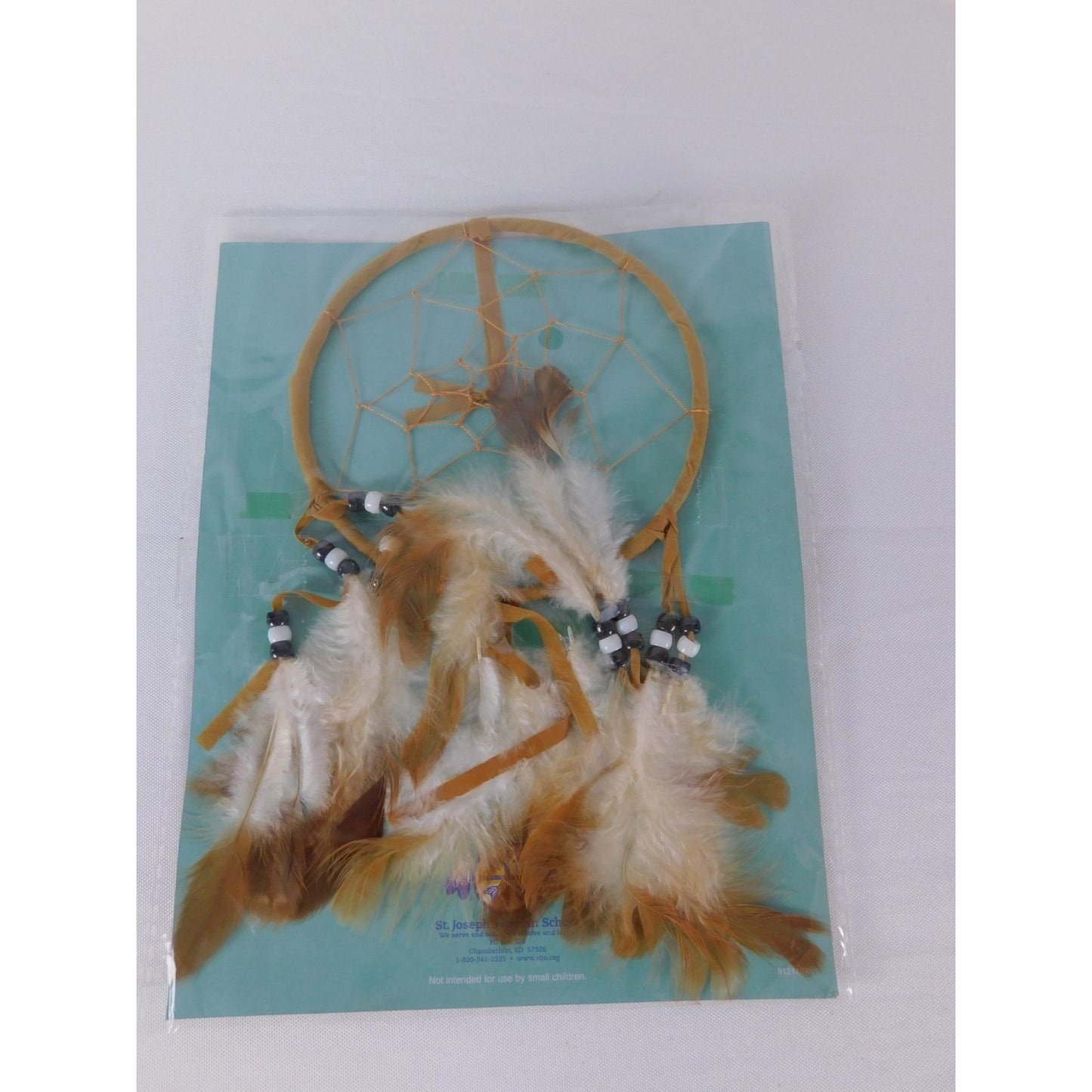 Lakota Dreamcatcher St. Joseph's Indian School Feather Beaded Wall Decor Hanging