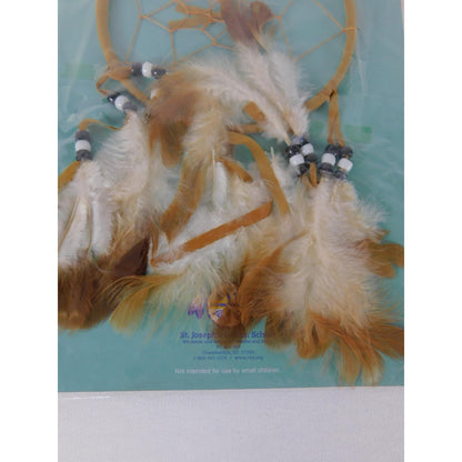 Lakota Dreamcatcher St. Joseph's Indian School Feather Beaded Wall Decor Hanging