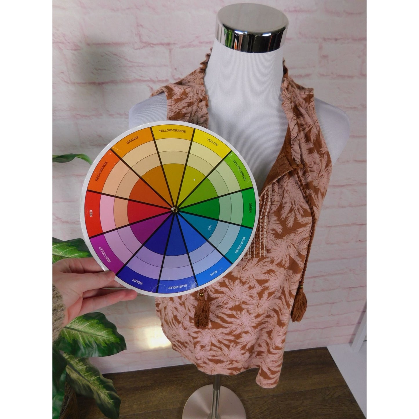 J Jill Petite Boho Sleeveless Tassel Top S Brown Pink Palm Print