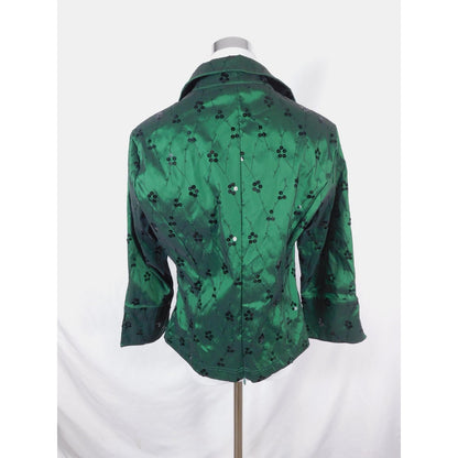 Title: Cachet Emerald Embellished Blouse 12 - Sequin - Excellent - Witchcore Elegant