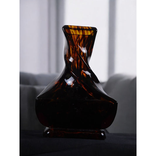 Greenleaf Amber Glass Reed Diffuser Bottle 5" Twisted Vase Decor