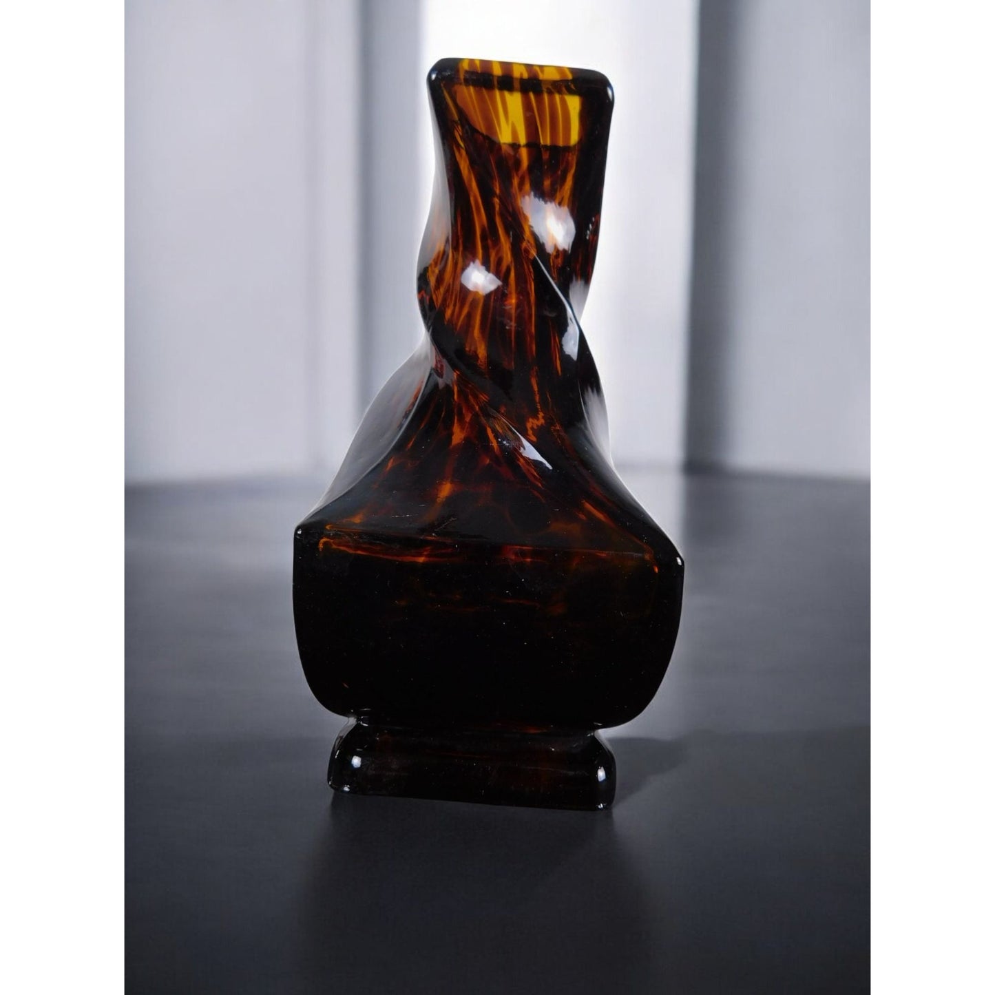 Greenleaf Amber Glass Reed Diffuser Bottle 5" Twisted Vase Decor