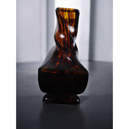 Greenleaf Amber Glass Reed Diffuser Bottle 5" Twisted Vase Decor