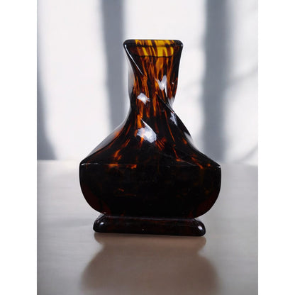 Greenleaf Amber Glass Reed Diffuser Bottle 5" Twisted Vase Decor