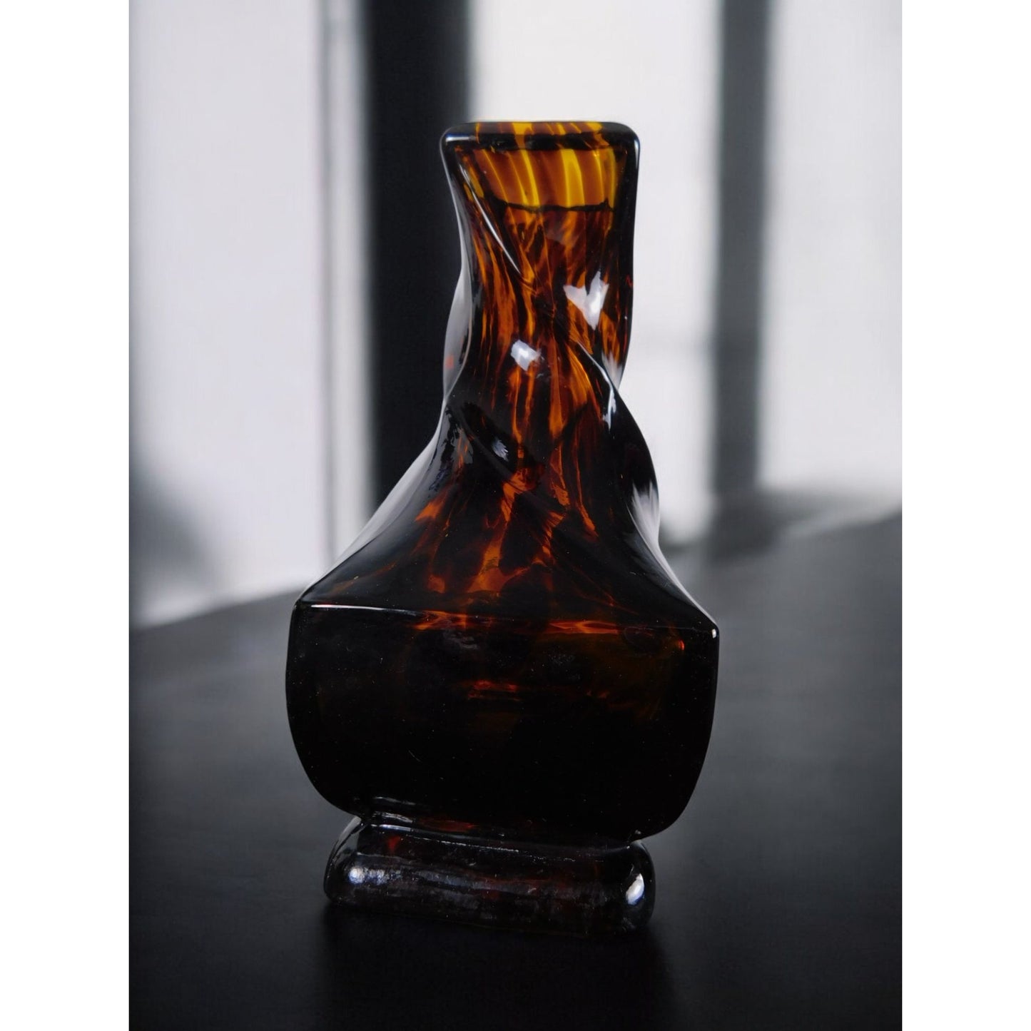 Greenleaf Amber Glass Reed Diffuser Bottle 5" Twisted Vase Decor