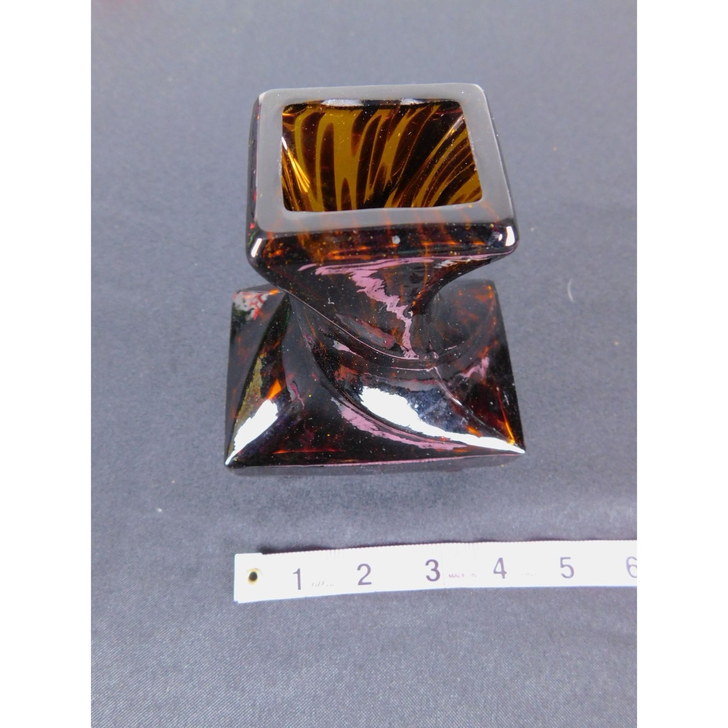 Greenleaf Amber Glass Reed Diffuser Bottle 5" Twisted Vase Decor