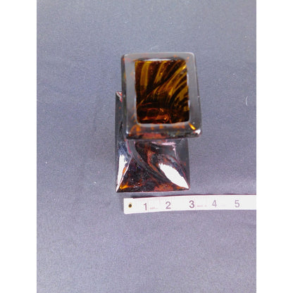 Greenleaf Amber Glass Reed Diffuser Bottle 5" Twisted Vase Decor