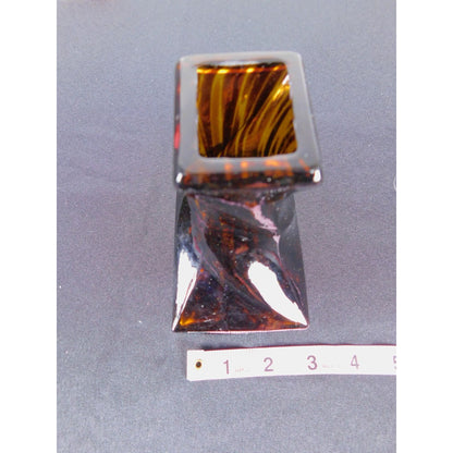 Greenleaf Amber Glass Reed Diffuser Bottle 5" Twisted Vase Decor