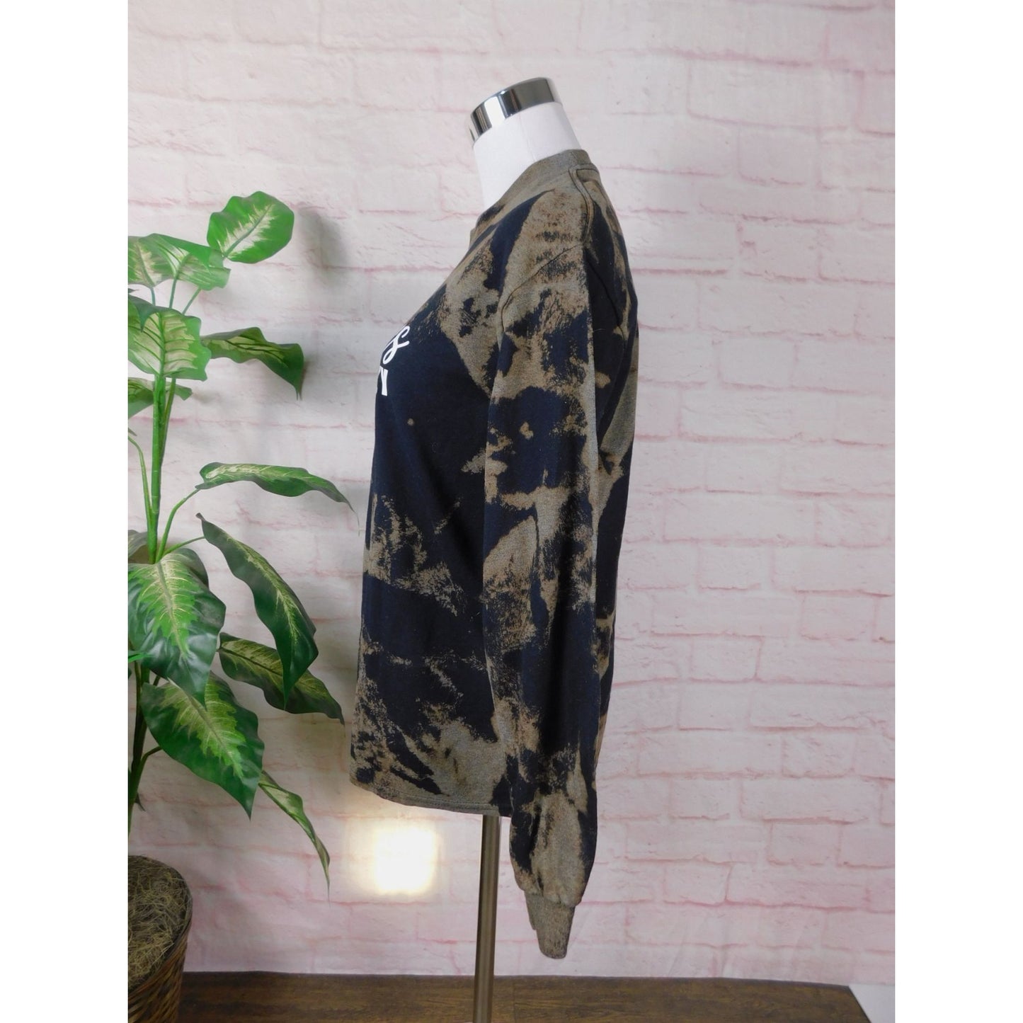 Witches Be Crazy Bleach Tie Dye Long Sleeve Shirt Small Witchy