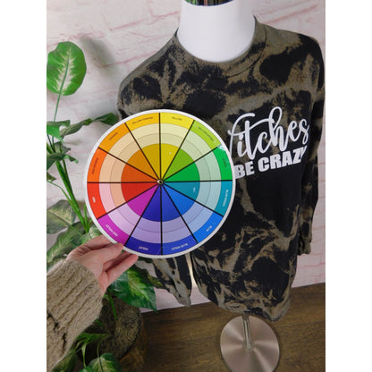 Witches Be Crazy Bleach Tie Dye Long Sleeve Shirt Small Witchy
