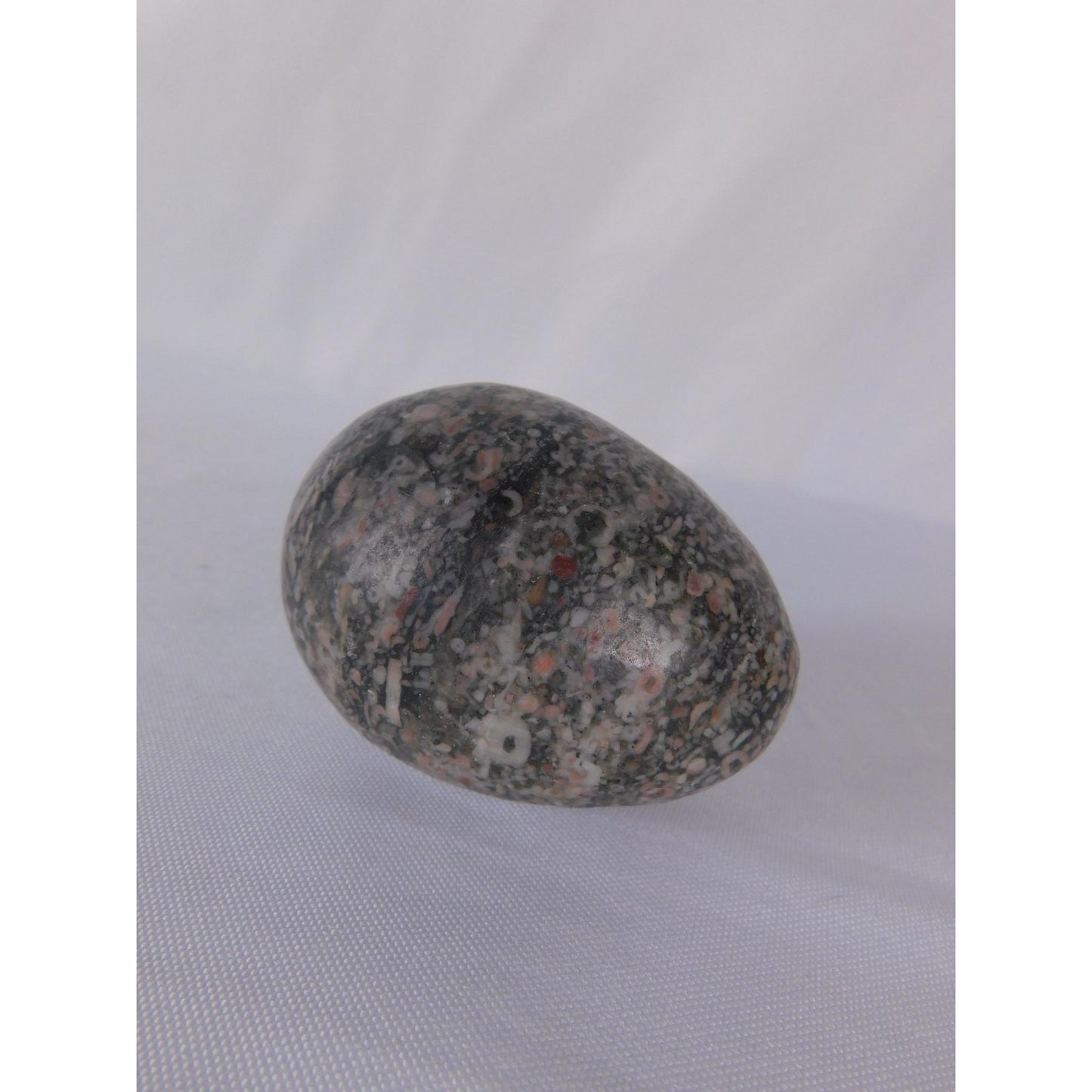 Small Polished Jasper Stone Egg Speckled Crystal Altar Decor Palm 0.98 Oz