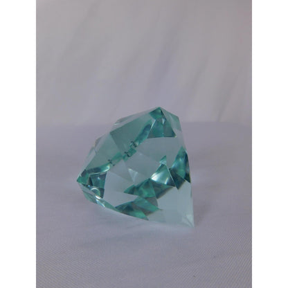 Faceted Blue Glass Crystal Gem Paperweight 10.4 Oz Altar Display Decor