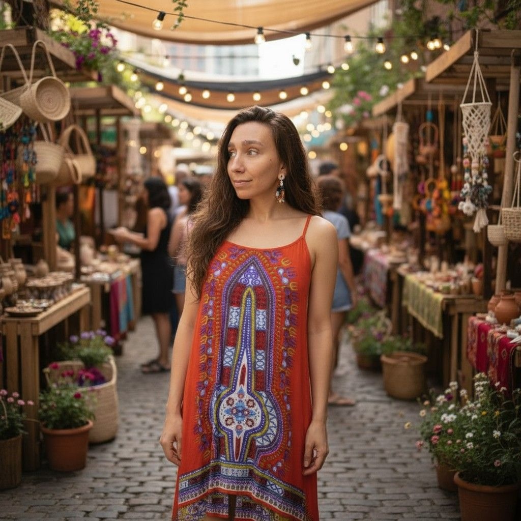 World Market S/M Boho Tribal Sleeveless Dress Rayon