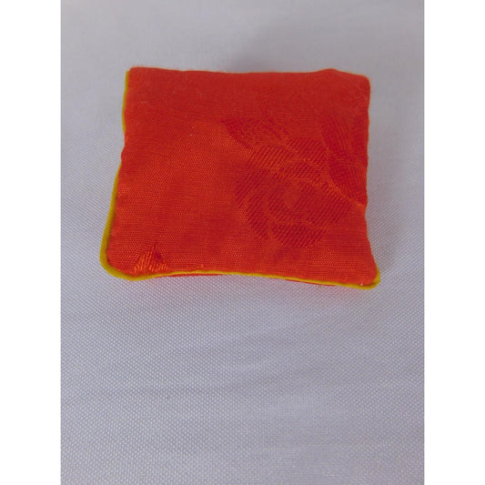 Vintage 90s Satin Floral Coin Purse Orange Red Pouch Snap Button Zip Wallet BOHO