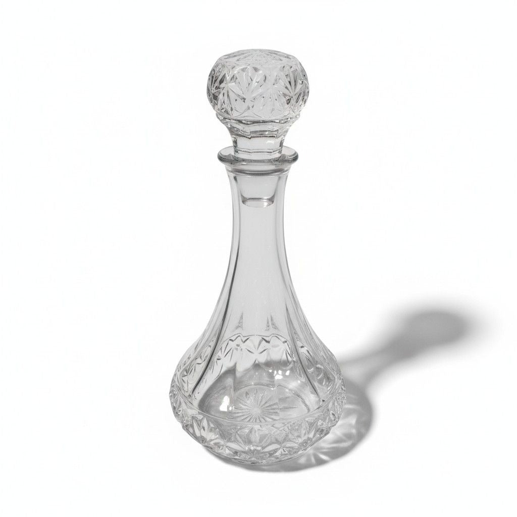 Vintage Crystal Glass Decanter With Stopper Elegant Cut Design For Whiskey/Wine