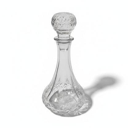 Vintage Crystal Glass Decanter With Stopper Elegant Cut Design For Whiskey/Wine