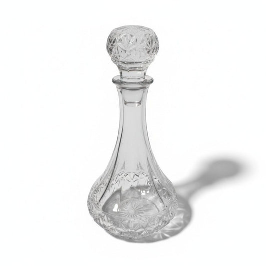 Vintage Crystal Glass Decanter With Stopper Elegant Cut Design For Whiskey/Wine