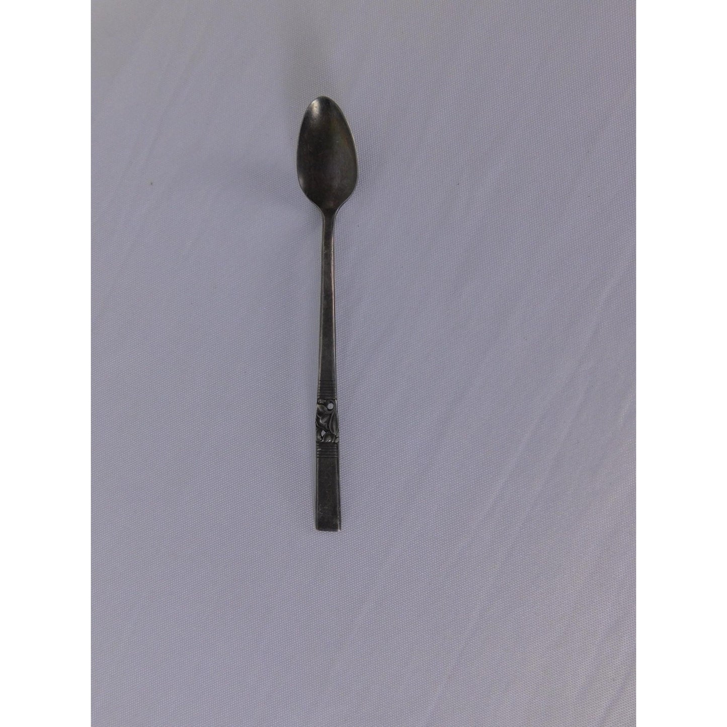 Vintage Floral Handle Teaspoon Silver Metal Traditional Flatware Single Spoon