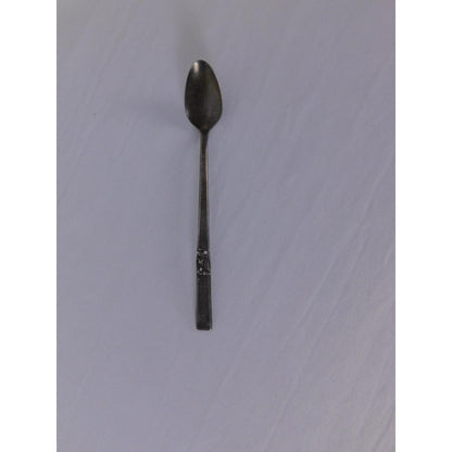 Vintage Floral Handle Teaspoon Silver Metal Traditional Flatware Single Spoon