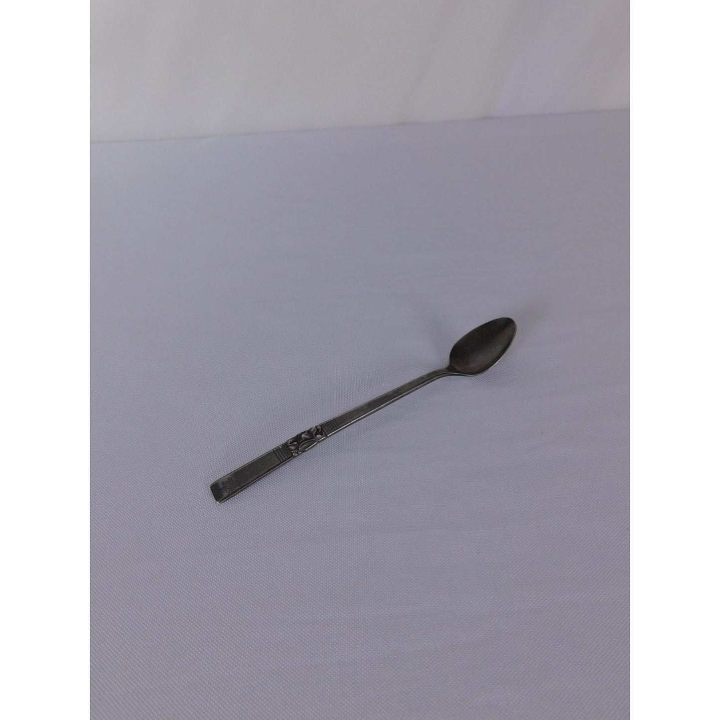 Vintage Floral Handle Teaspoon Silver Metal Traditional Flatware Single Spoon