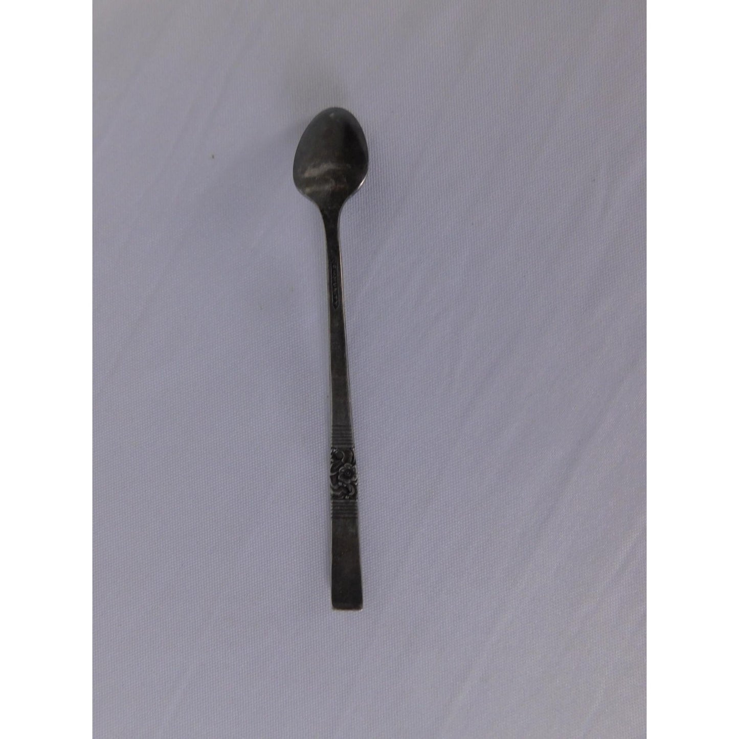 Vintage Floral Handle Teaspoon Silver Metal Traditional Flatware Single Spoon