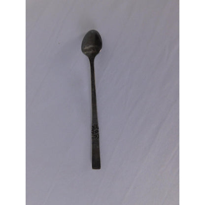 Vintage Floral Handle Teaspoon Silver Metal Traditional Flatware Single Spoon