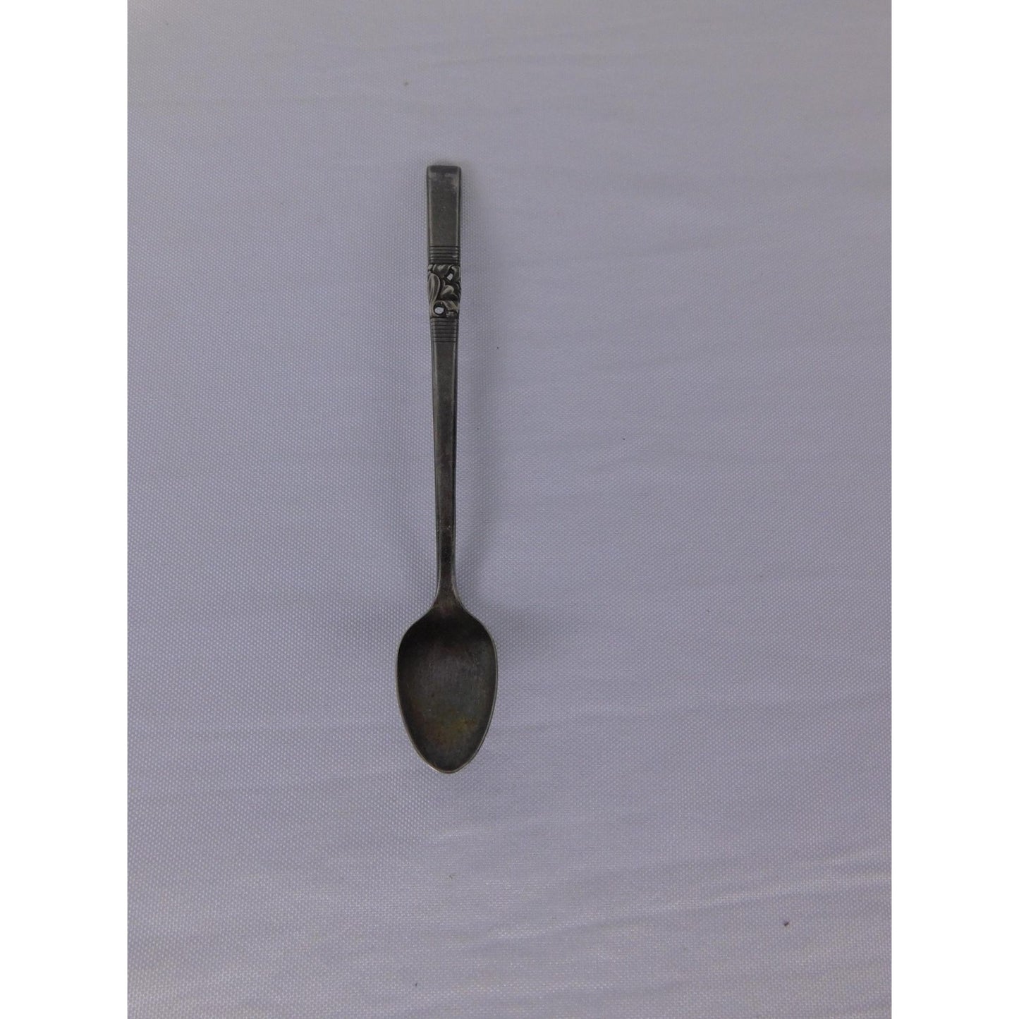 Vintage Floral Handle Teaspoon Silver Metal Traditional Flatware Single Spoon