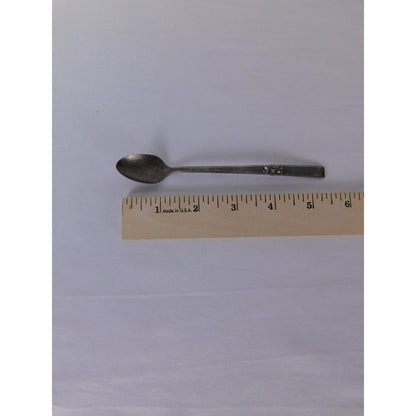 Vintage Floral Handle Teaspoon Silver Metal Traditional Flatware Single Spoon